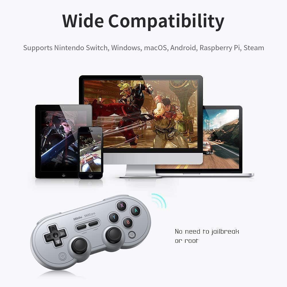 SN30 PRO Bluetooth Game Controller, Hall Effect Joystick Update, Wireless Gamepad Compatible with PC Windows, Android, PC macOS, Steam Deck, Raspberry Pi