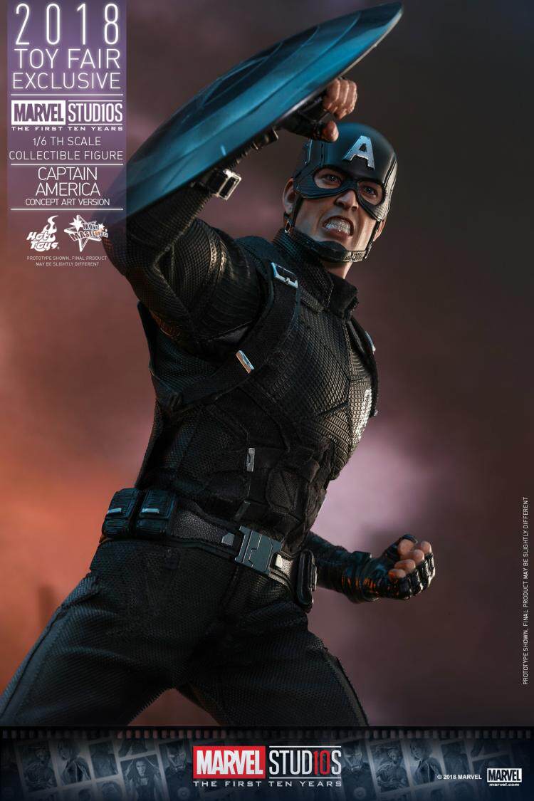 HOTTOYS 1/6 10th Anniversary Black Captain America Figure 2018 Venue Edition MMS488