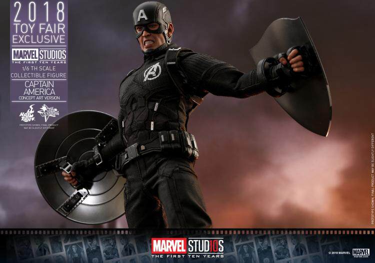 HOTTOYS 1/6 10th Anniversary Black Captain America Figure 2018 Venue Edition MMS488