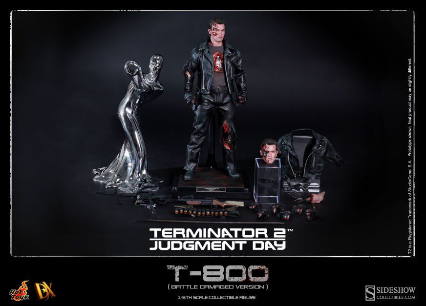 HOTTOYS HT 1/6 DX13 Terminator 2 T-800 1/6 Arnold Battle Damaged VIP Deluxe Edition  action figures