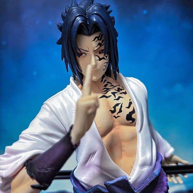 Naruto large size 33CM luminous curse seal Sasuke figure model GK statue figure