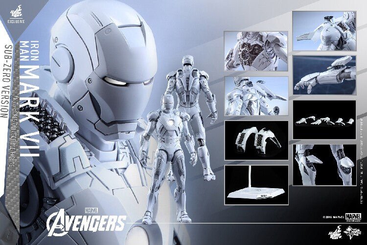 HotToys HT 1/6 Iron Man Polar White Limited MARK MK7 MMS329 Action Figure