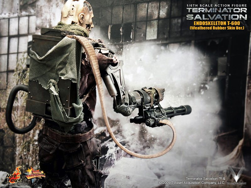 HT HotToys 1:6 Terminator 4 T600 Skeleton Battle Damaged Version Leatherface Action Figure