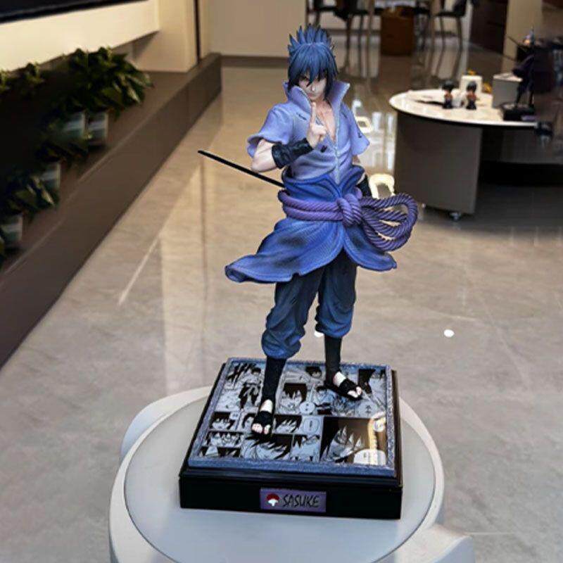 Naruto anime peripheral figures double-headed sculpture 36cm Samsara Eye Sasuke limited edition GK figure