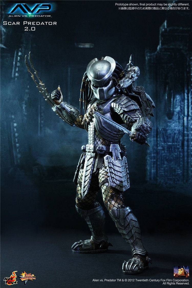 HOTTOYS 1/6 AVP Alien vs. Predator 2.0 Scar Action Figure MMS190