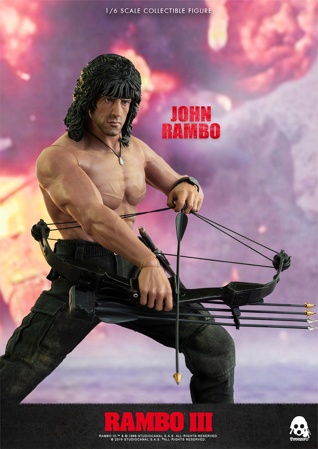 Threezero 3A 1/6 First Blood 3 Rambo Stallone Figure 3Z0169