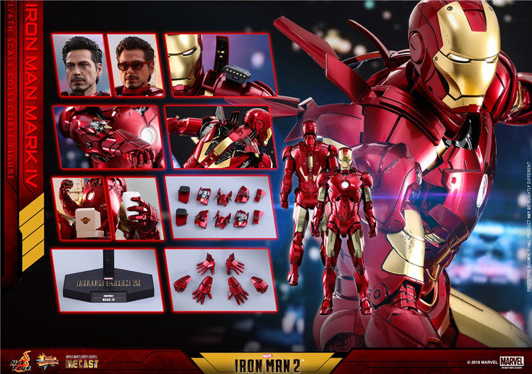 HotToys HT MMS461-D21 1:6 Iron Man 2 Alloy Die-cast MK4 Single Version action figures