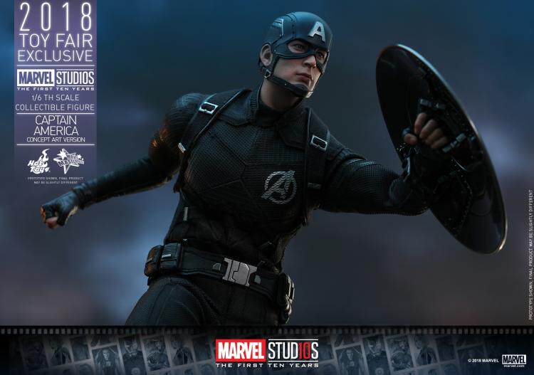 HOTTOYS 1/6 10th Anniversary Black Captain America Figure 2018 Venue Edition MMS488