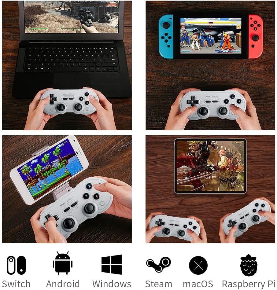 SN30 PRO Bluetooth Game Controller, Hall Effect Joystick Update, Wireless Gamepad Compatible with PC Windows, Android, PC macOS, Steam Deck, Raspberry Pi