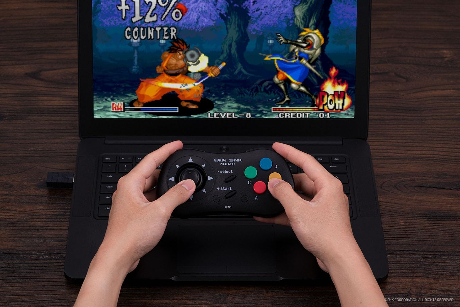 8Bitdo Manette Noire Bluetooth NEOGEO Wireless Controller - Compatible PC Windows, Android & Neo Geo Mini