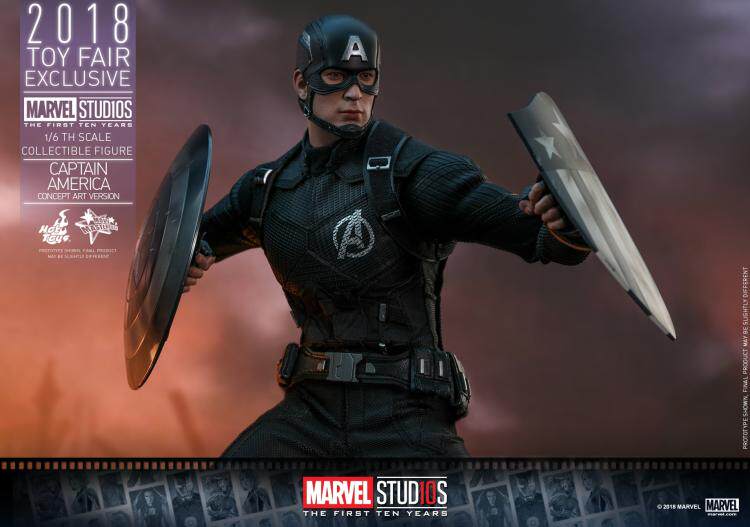 HOTTOYS 1/6 10th Anniversary Black Captain America Figure 2018 Venue Edition MMS488