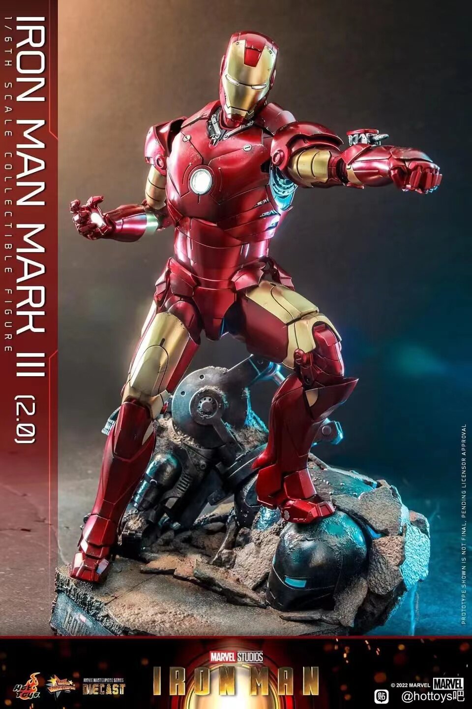 HOTTOYS 1/6 Iron Man Mark 3 MK3 Alloy Articulated Figure MMS664D48