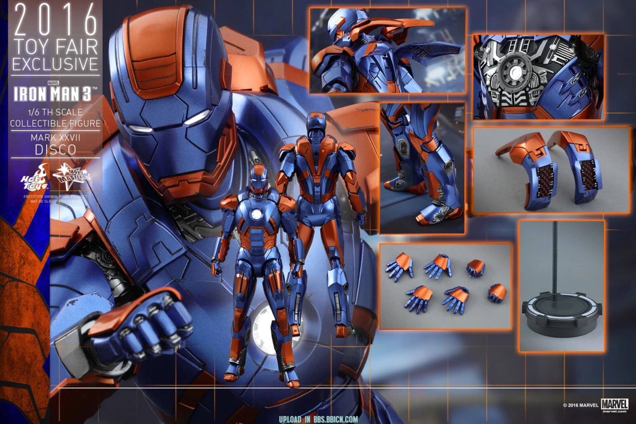 HotToys HT 1/6 MMS371 Iron Man MK27 Disco Limited Venue Edition action figures
