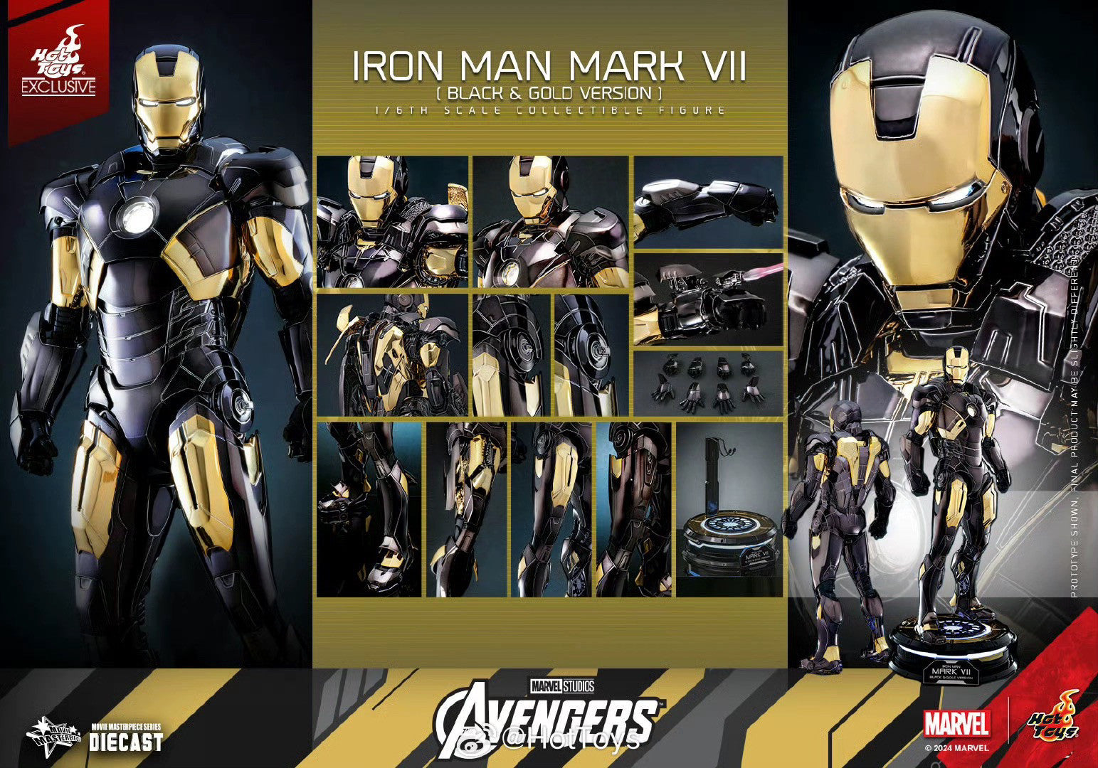 HT 1/6 MMS741D61 Iron Man MK7 black gold electroplating venue limited action figure