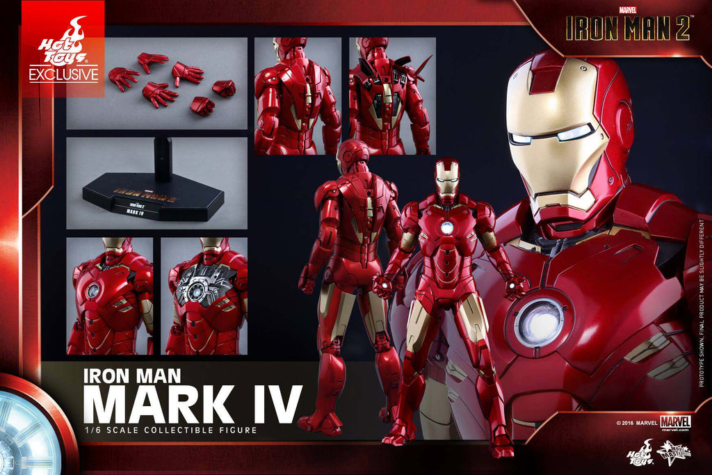 HOTTOYS HT Iron Man MK4 Metallic 1/6 Plastic Disney Limited MMS338 Action Figure