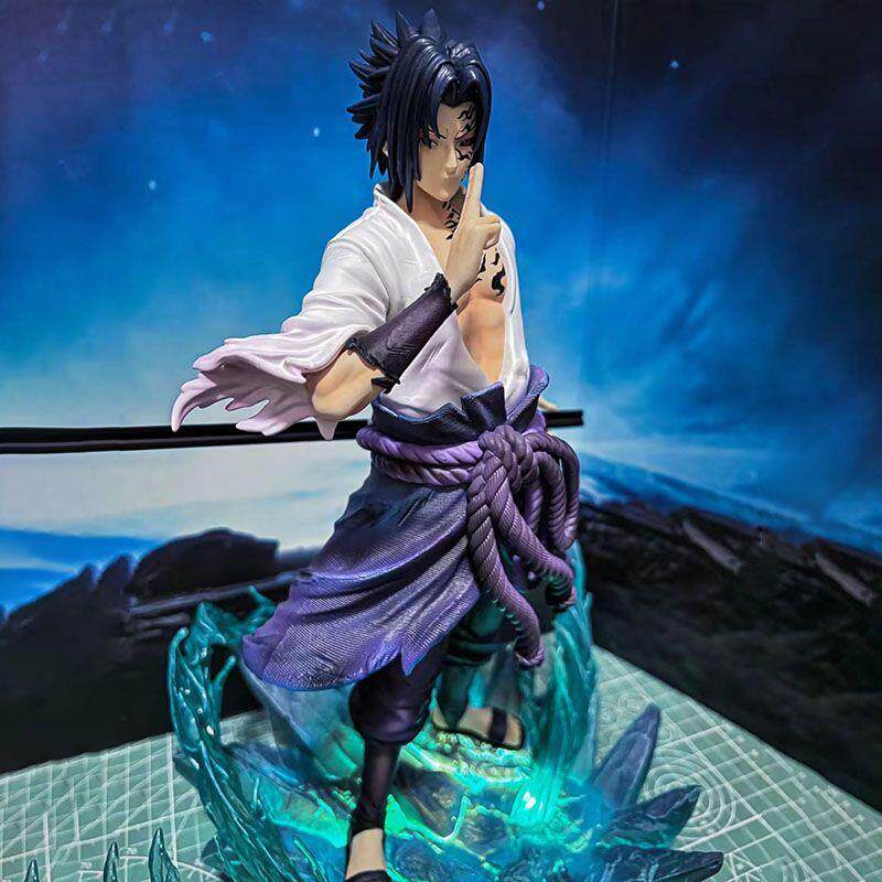 Naruto large size 33CM luminous curse seal Sasuke figure model GK statue figure