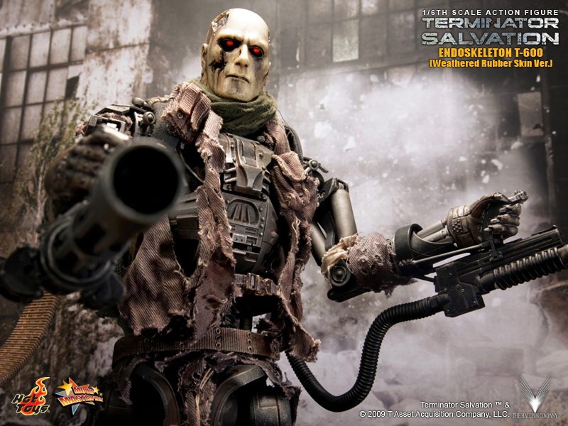 HT HotToys 1:6 Terminator 4 T600 Skeleton Battle Damaged Version Leatherface Action Figure