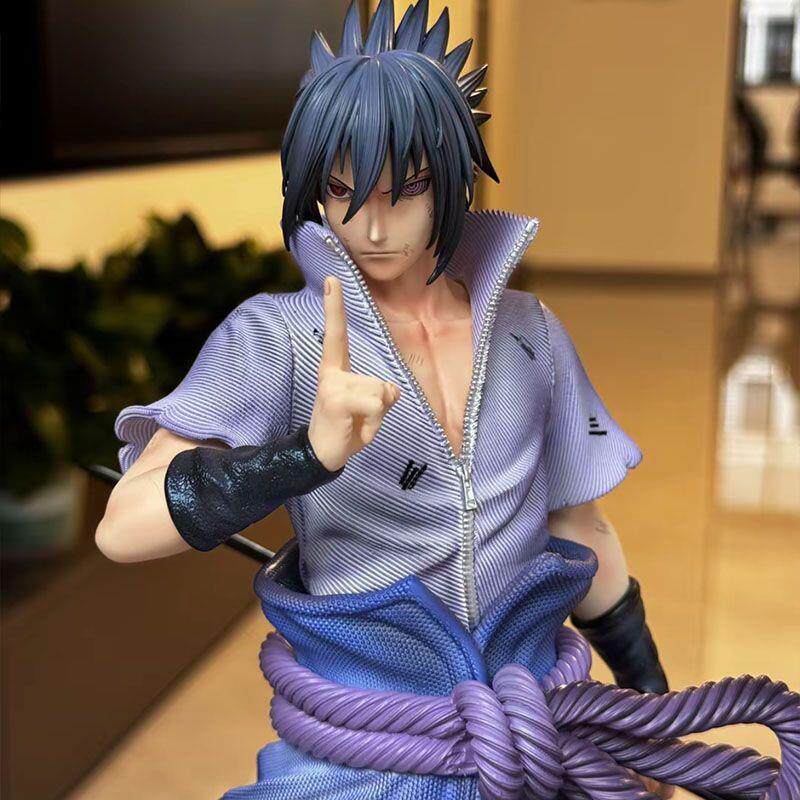 Naruto anime peripheral figures double-headed sculpture 36cm Samsara Eye Sasuke limited edition GK figure