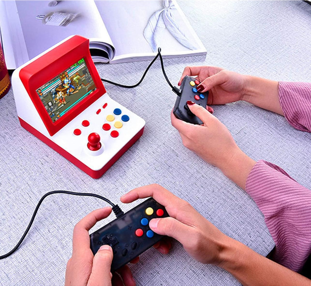 Arcade Machine Output 3.2-inch Retro Mini Arcade Machines TV HD Output 360° Remote Control E ...