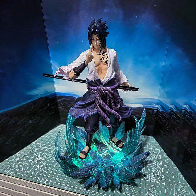 Naruto large size 33CM luminous curse seal Sasuke figure model GK statue figure