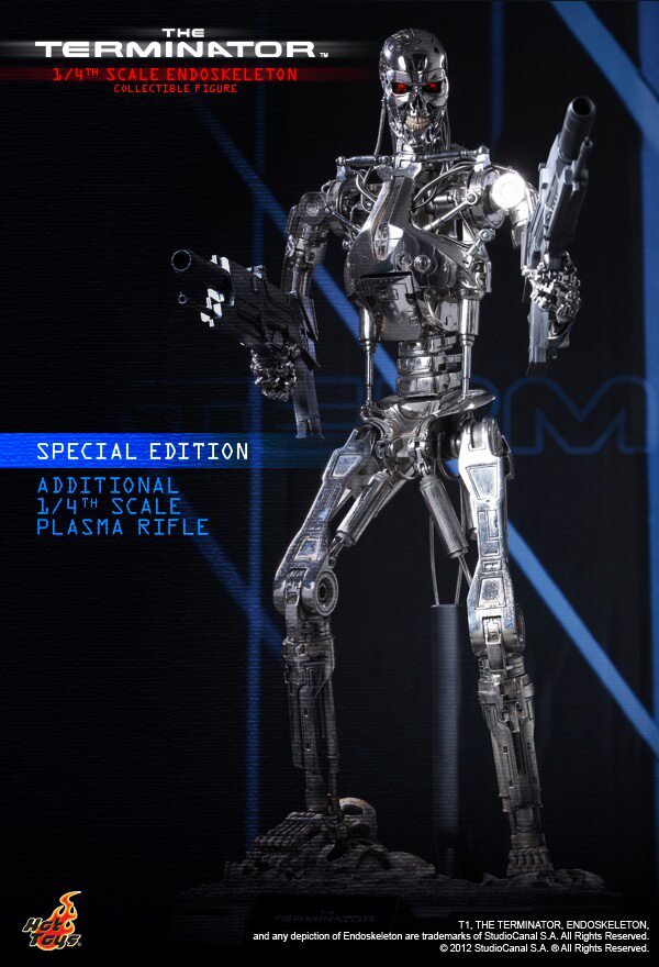 Pre-sales Hot Toys HT Terminator T2/T1 1:4 Arnold T-800 Metal Endoskeleton (Die-cast/Electroplated) VIP Edition QS002