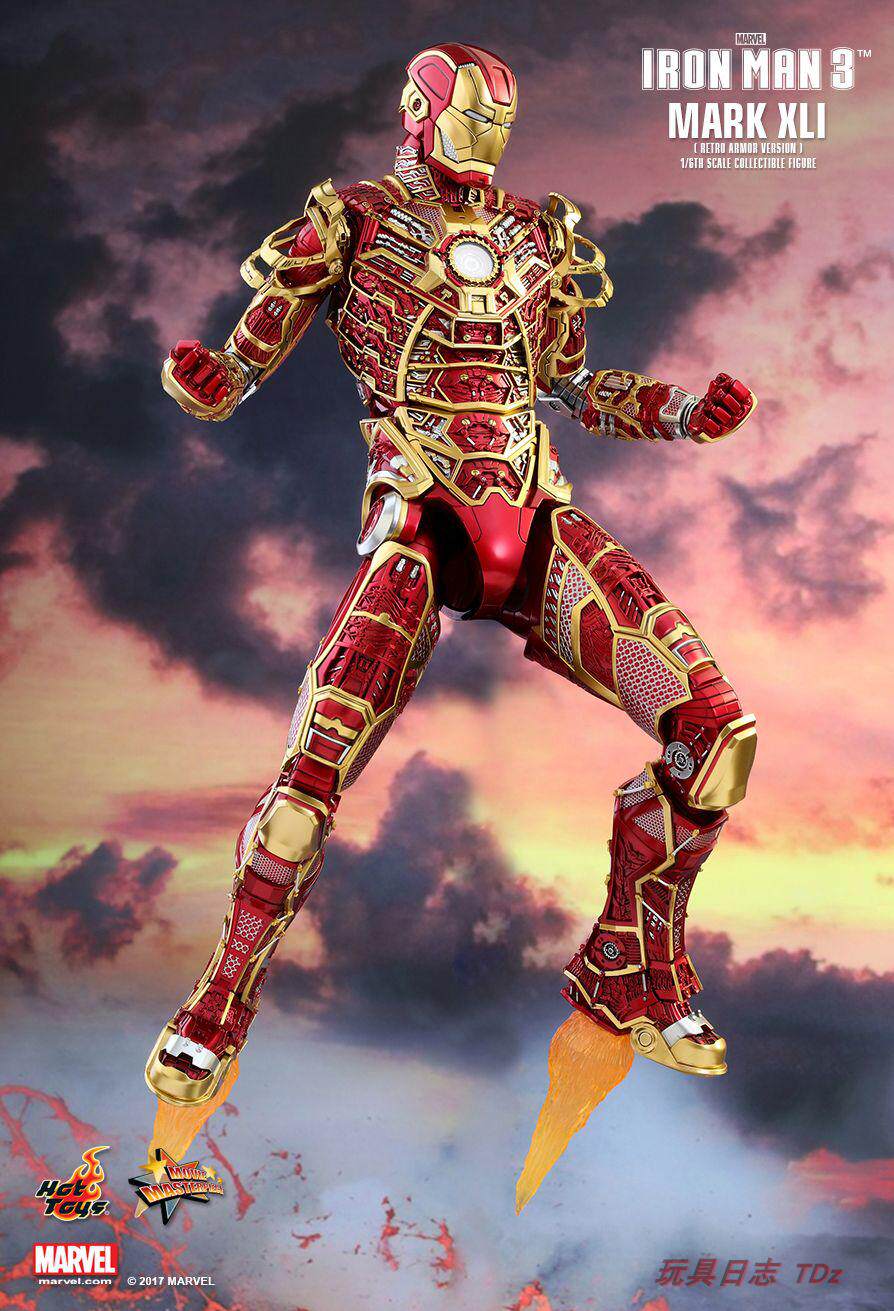 HT Hottoys Iron Man 3 MK41 Skeleton Red Gold Retro Armor Limited Christmas Color MMS412 action figures
