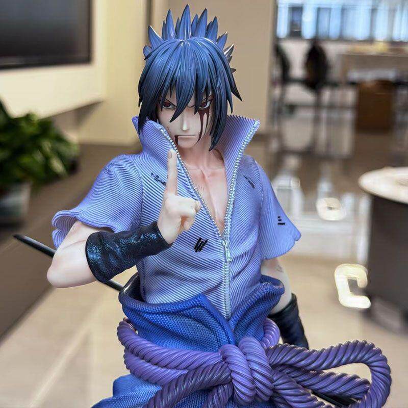 Naruto anime peripheral figures double-headed sculpture 36cm Samsara Eye Sasuke limited edition GK figure