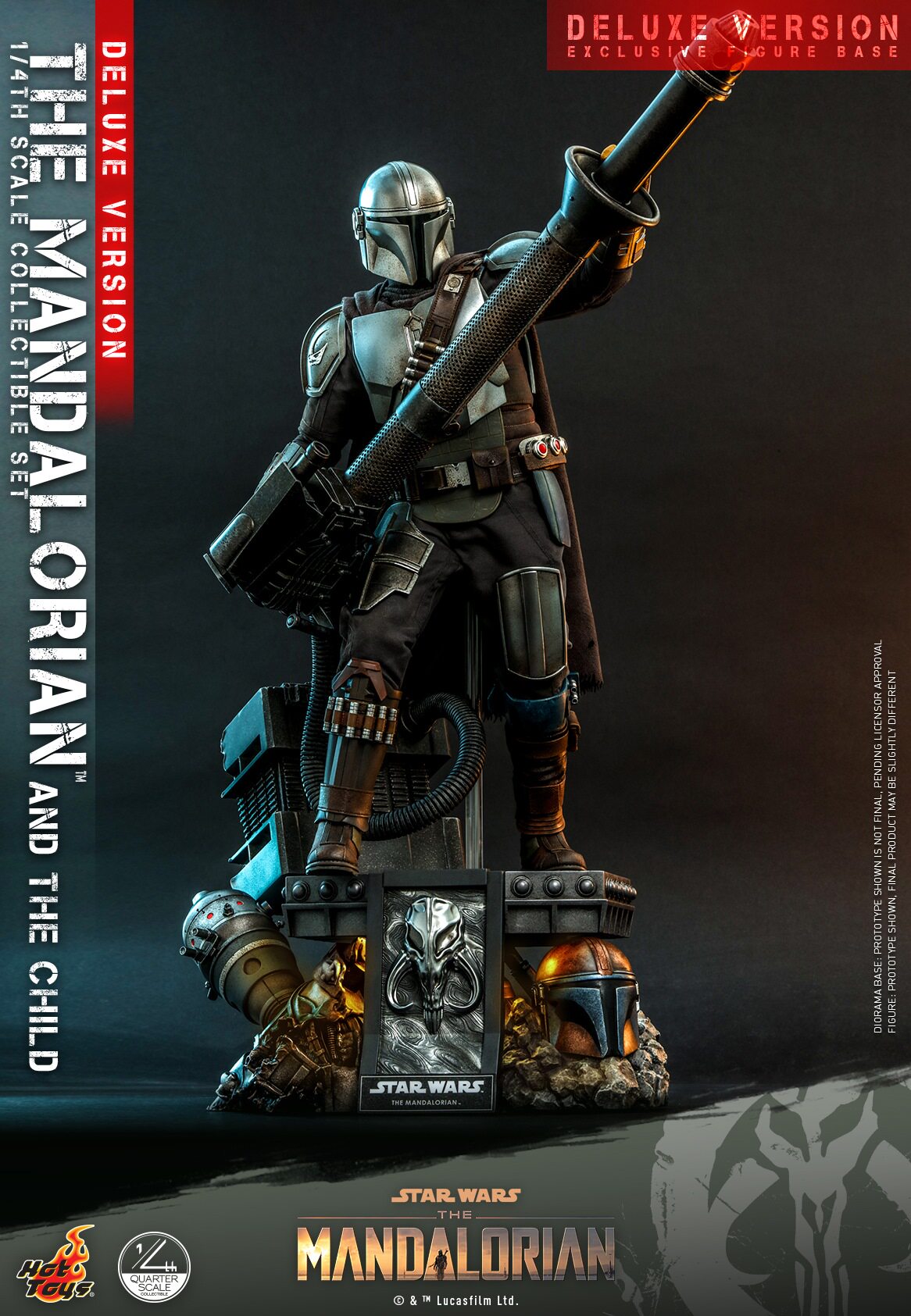 HOTTOYS 1/4 Mandalorian Baby Yoda Deluxe Articulated Figure QS017