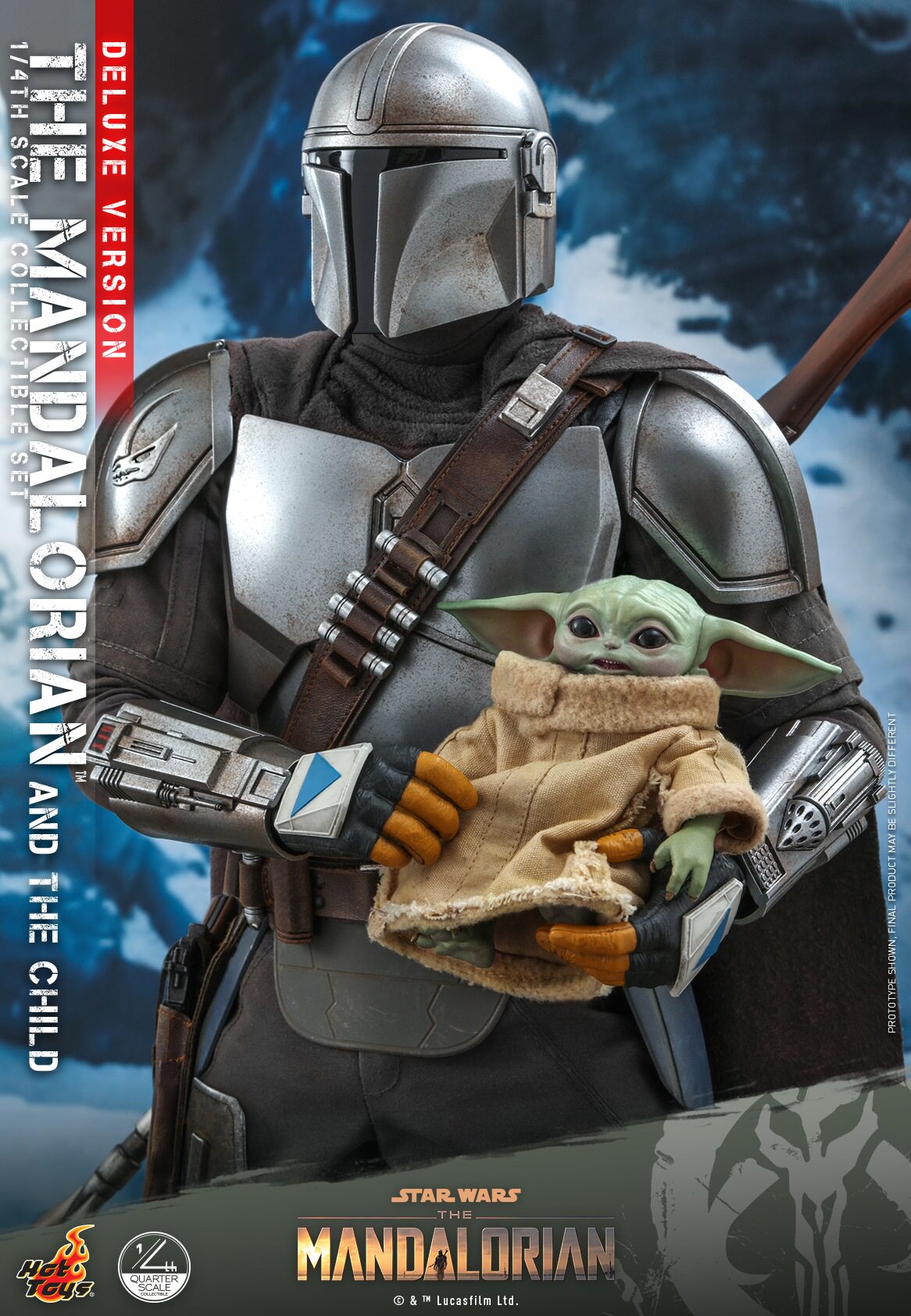 HOTTOYS 1/4 Mandalorian Baby Yoda Deluxe Articulated Figure QS017