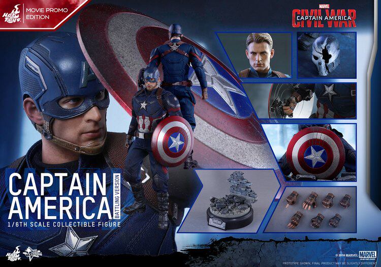 HT Hottoys 1/6 Captain America: Civil War Captain America 5.0 Limited Edition MMS360 Action Figure