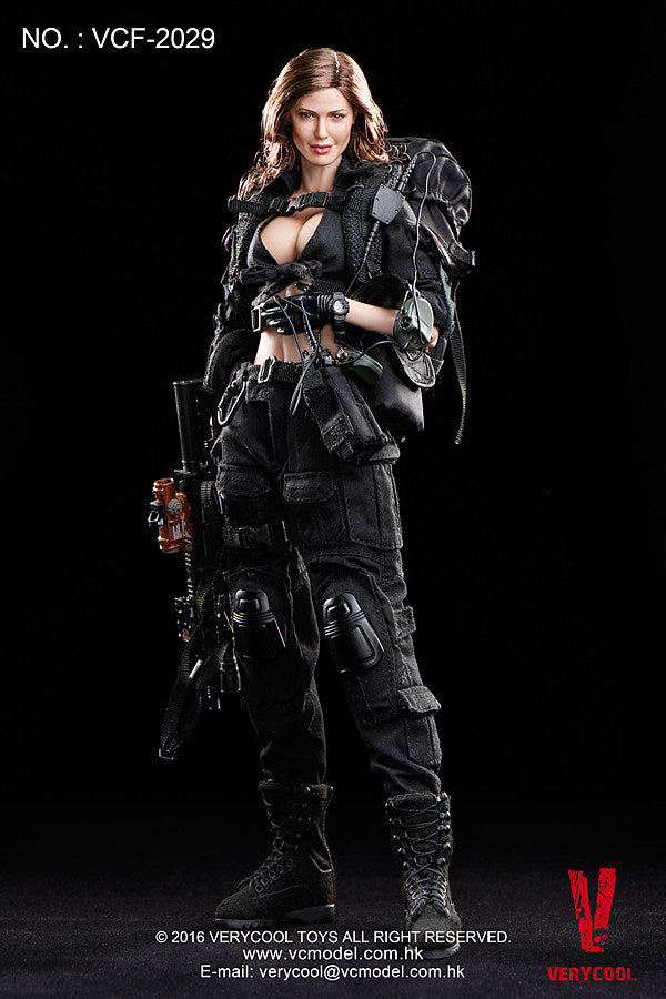 VERYCOOL VCF-2029 1/6 Black Female Shooter Angelina Jolie Figure