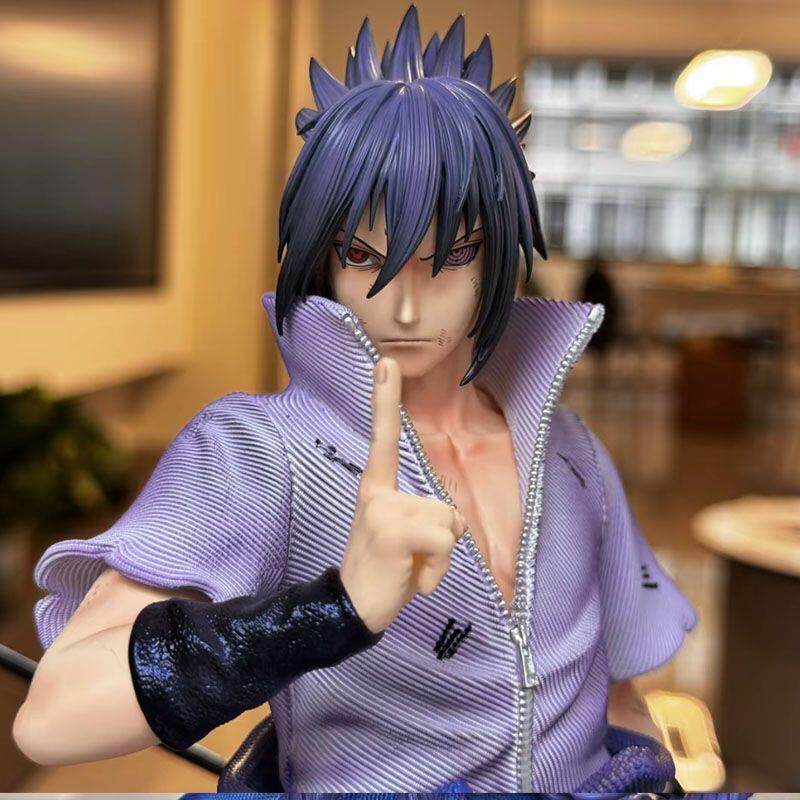 Naruto anime peripheral figures double-headed sculpture 36cm Samsara Eye Sasuke limited edition GK figure