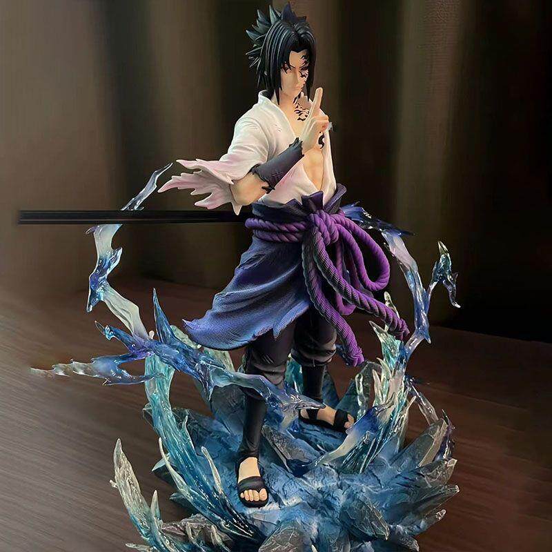 Naruto large size 33CM luminous curse seal Sasuke figure model GK statue figure