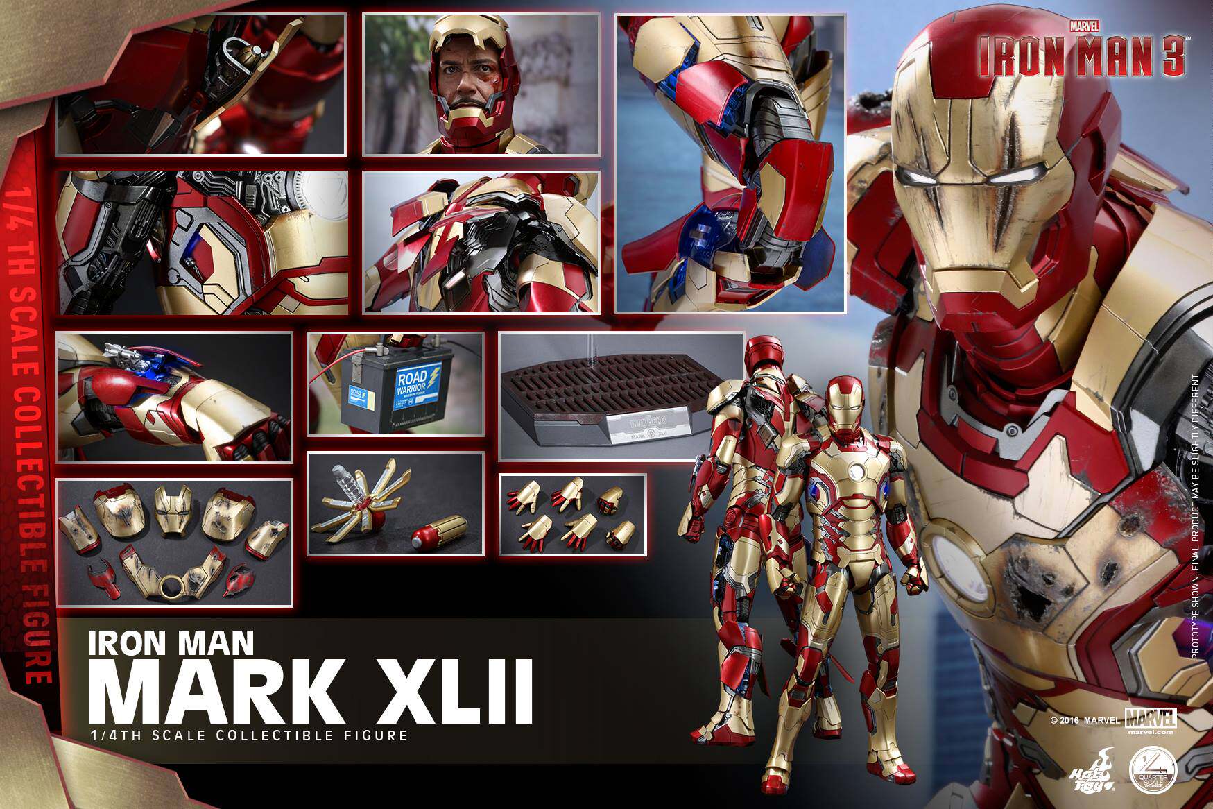 HOTTOYS HT 1/4 QS008 Iron Man MK42 Deluxe Edition, about 50CM high movable figure