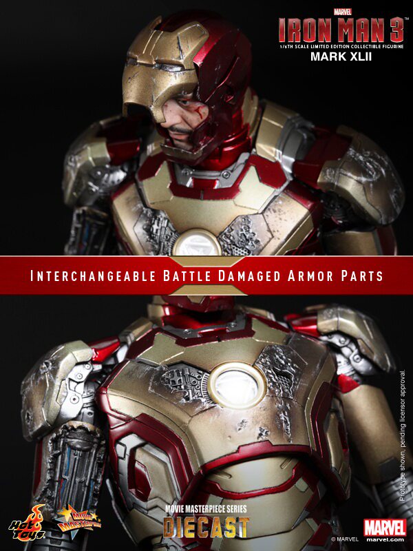 HOTTOYS HT MMS197D02 Iron Man 3 1/6 MK42 die-cast alloy Tony Love action figure