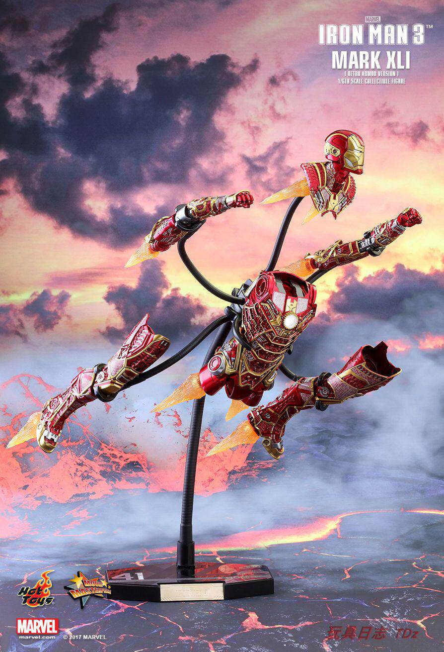 HT Hottoys Iron Man 3 MK41 Skeleton Red Gold Retro Armor Limited Christmas Color MMS412 action figures