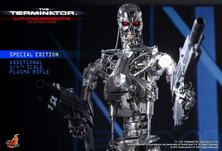 Pre-sales Hot Toys HT Terminator T2/T1 1:4 Arnold T-800 Metal Endoskeleton (Die-cast/Electroplated) VIP Edition QS002