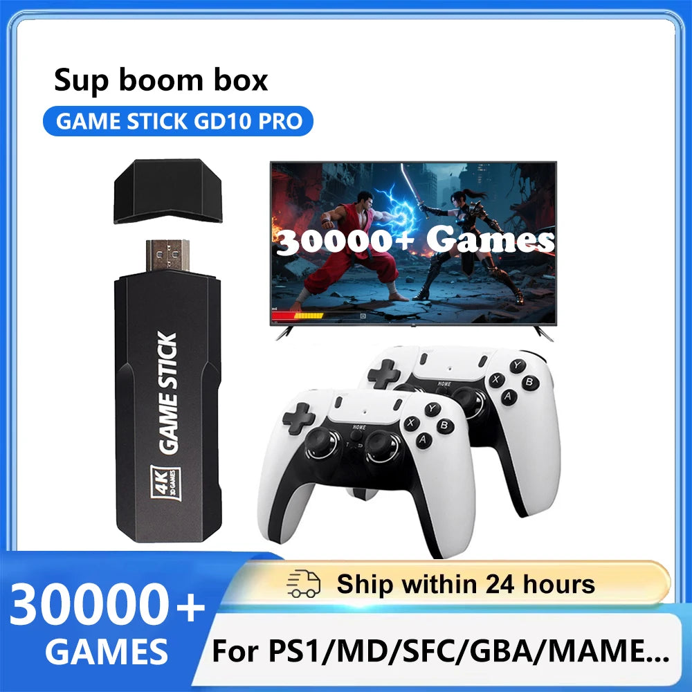GD10 PRO Video Game Console 4K HD 2.4G Double Wireless Controller TV Game Stick 256GB 40000 Games Retro Games Boy Christmas Gift