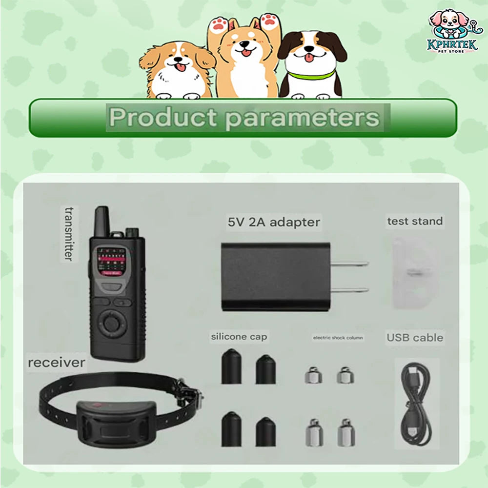 For 1 Dog Wireless Electronic Dog Fence & Training Collar, Portable Handheld Barking Stopper, Rechargeable Waterproof Remote Con