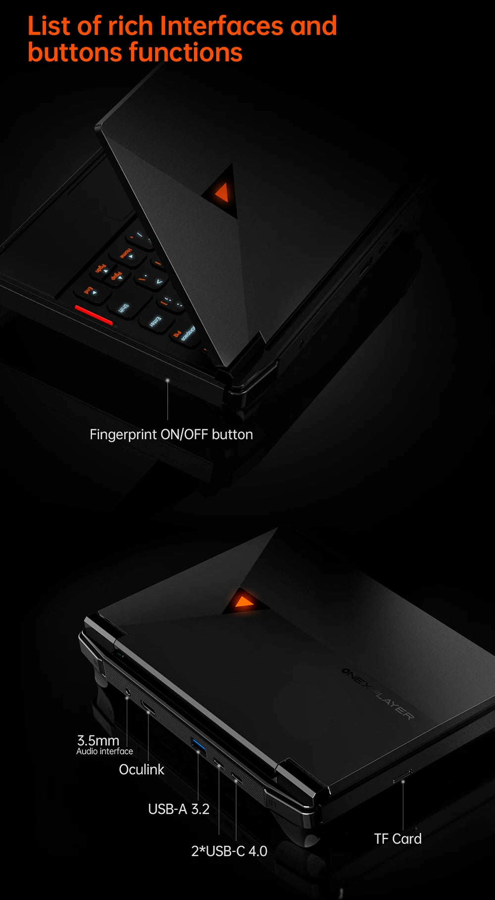 New Onexplayer G1 8.8 Inch AI HX 370 Oculink Laptop Video Game Portable Game pc Laptop Bluetooth Dual Keyboard