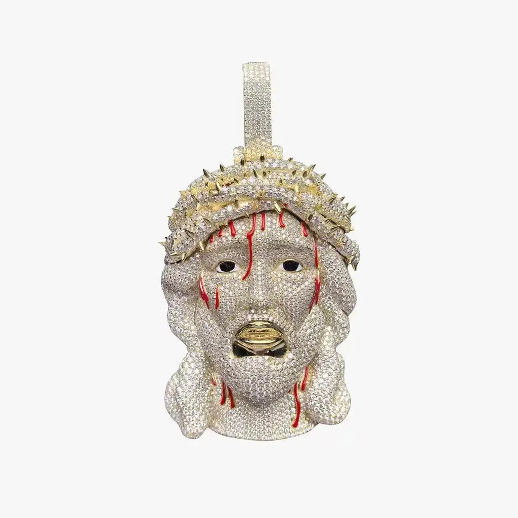 Hip-hop high-end custom portrait pendant S925 silver inlaid with moissanite