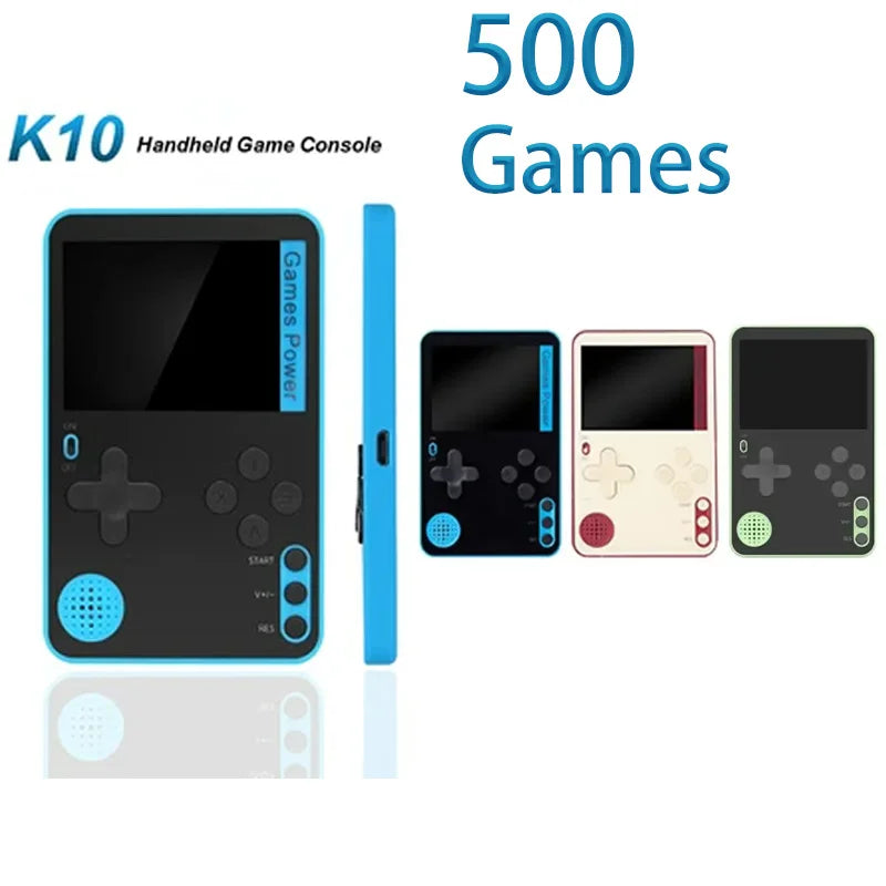 K10 Ultra-thin Retro games Console 2.4inch 500 Classic Children Adult birthday gift Mini Pocket Handheld Video Game Player