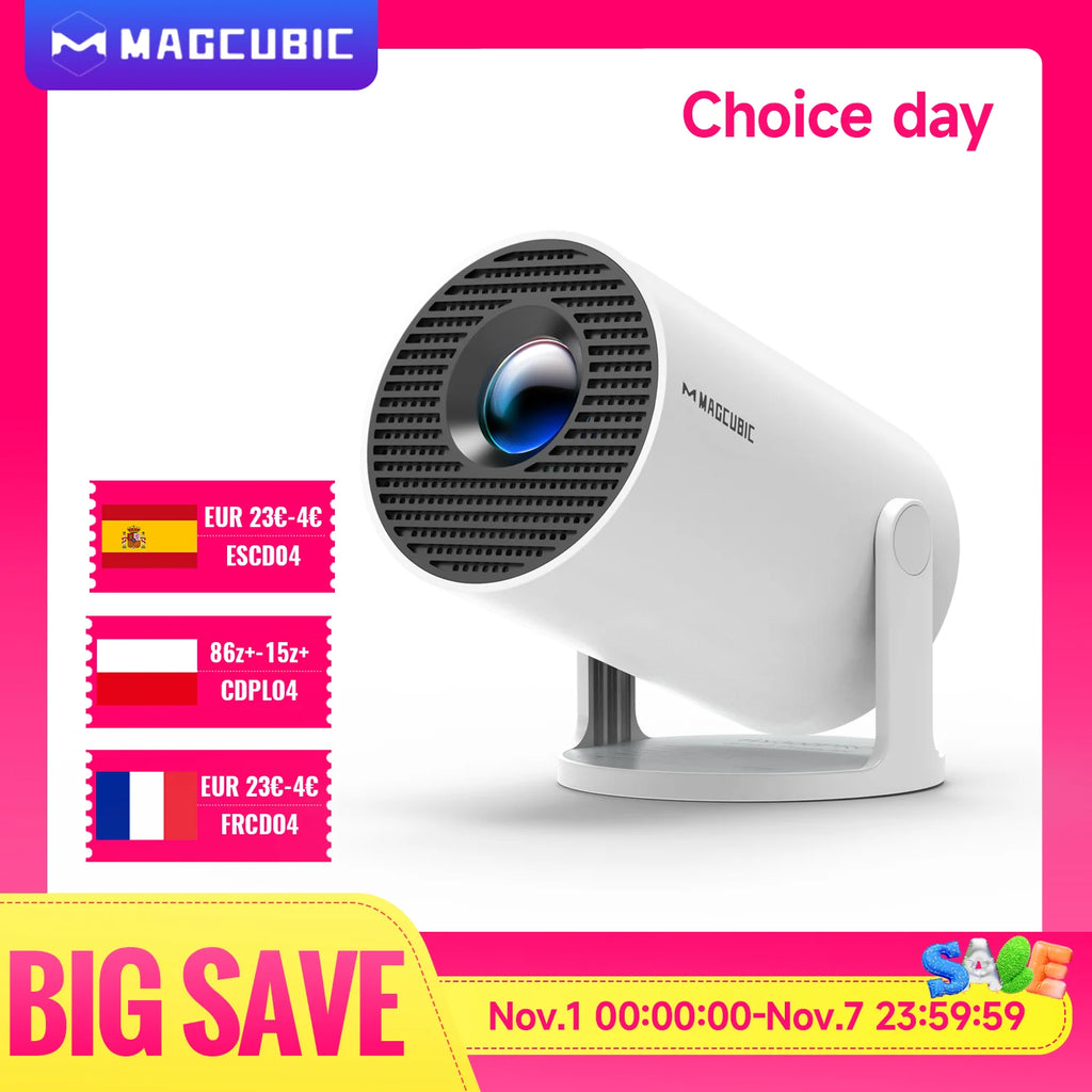 Magcubic Projector 4K Android 11 HY300 Pro Wifi6 290ANSI Allwinner H713 BT5.0 1080P 1280*720P Cinema Outdoor Portable Projetors