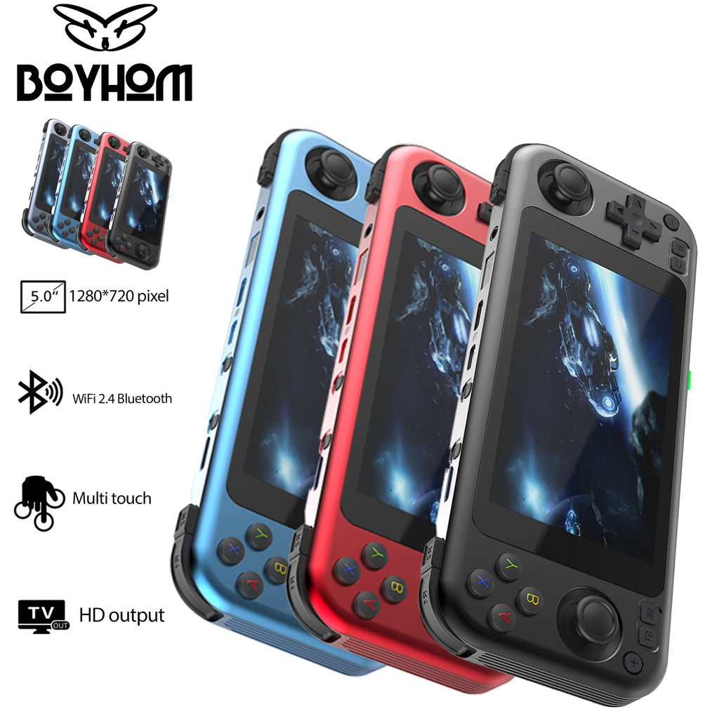 NEW R50pro Retro Handheld Game Console 5 inch IPS High definition Touch screen nostalgic Metal Body, 4000mAh Long battery Life