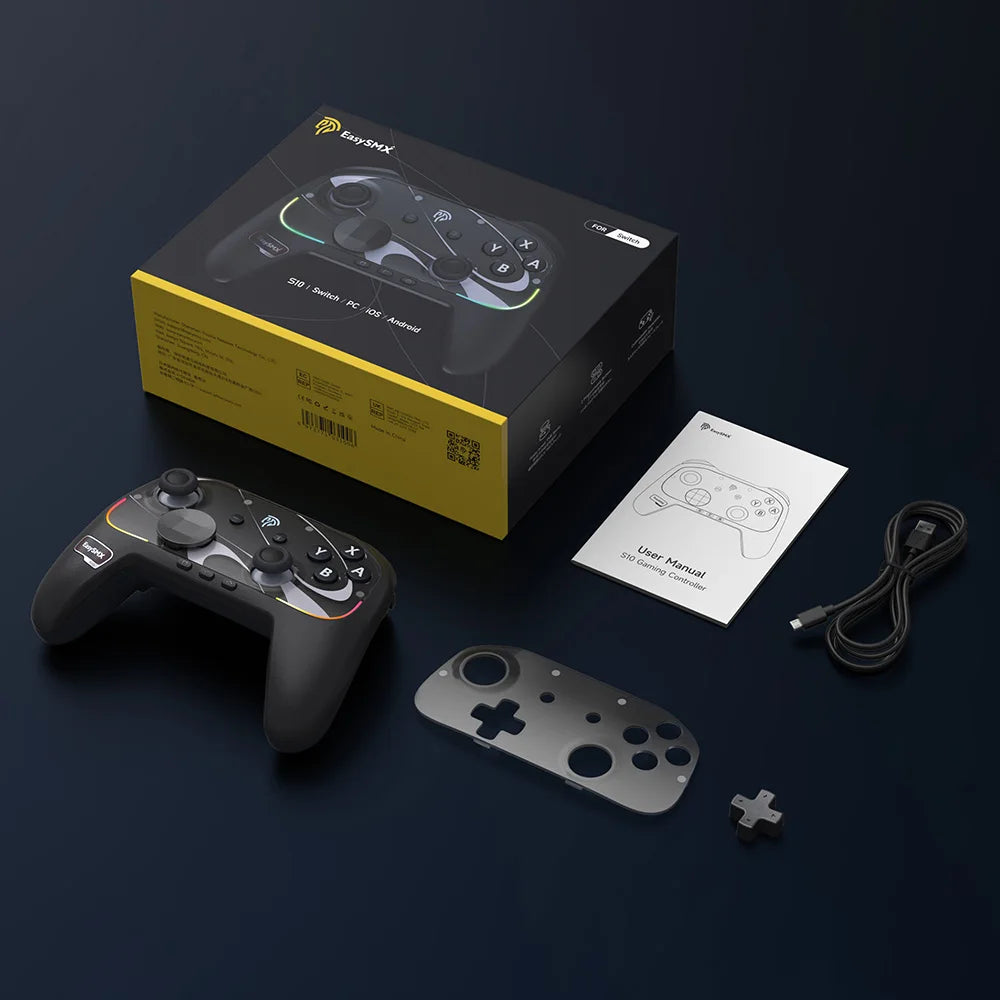 EasySMX S10 Wireless Gamepad RGB Controller Compatible with Switch 2/PC/Phone/Steam/TV, TMR Stick, HD Vibration, For Pokemon