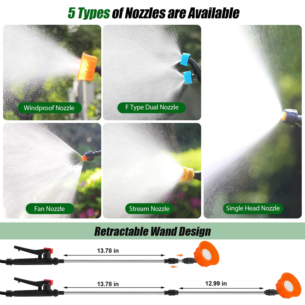 4 Gallon Backpack Sprayer 16L Battery Powered Garden Sprayer 75 PSI Electric Sprayer 2.5Ah Battery&Charger included