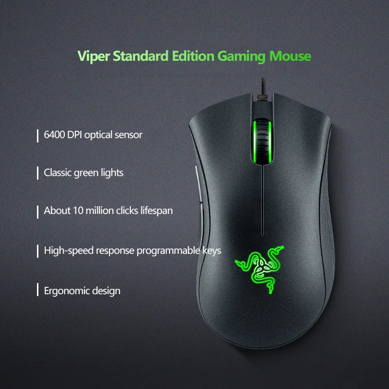 Razer Black Widow Mechanische Tastatur Viper Gaming Maus Grün Hintergrundbeleuchtung Computer E-Sport Set Warcraft