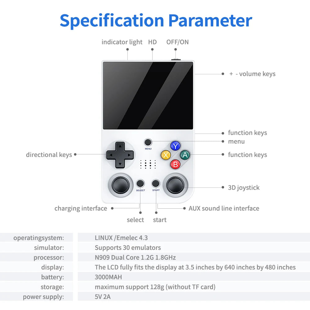 M21 retro handheld game console high-definition 3.5-inch IPS screen with built-in 20000 games 3D large for PS1 children's gift