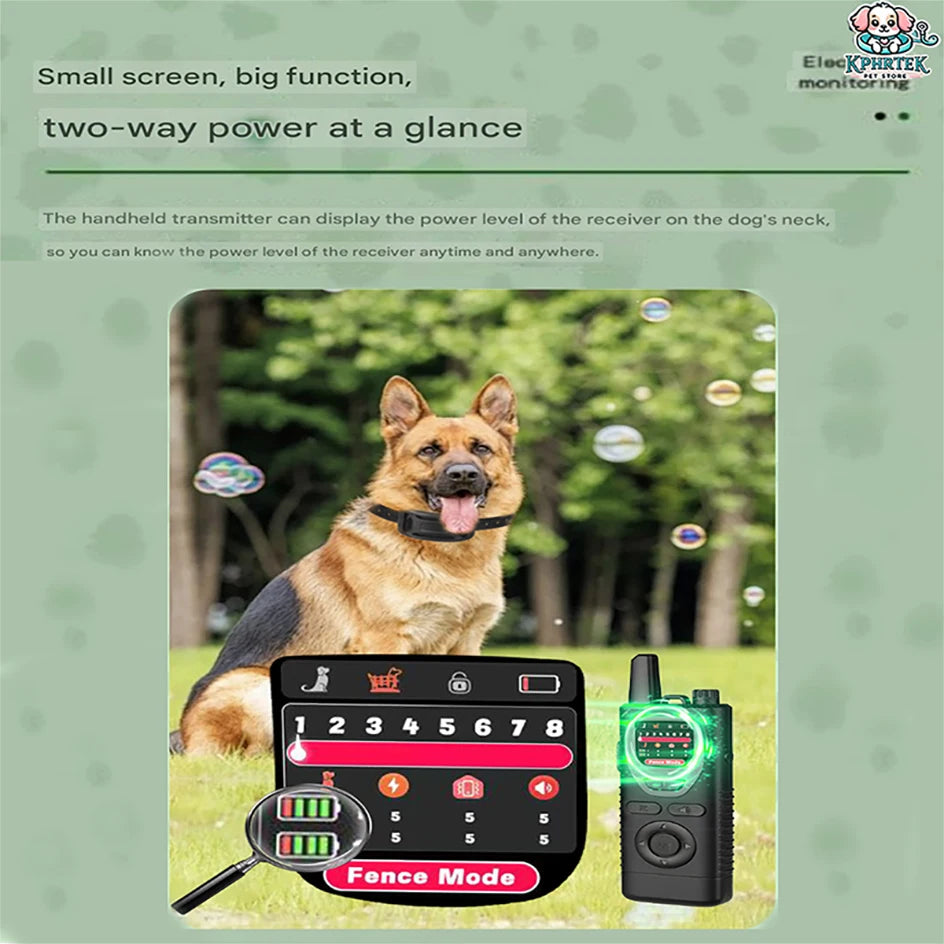 For 1 Dog Wireless Electronic Dog Fence & Training Collar, Portable Handheld Barking Stopper, Rechargeable Waterproof Remote Con