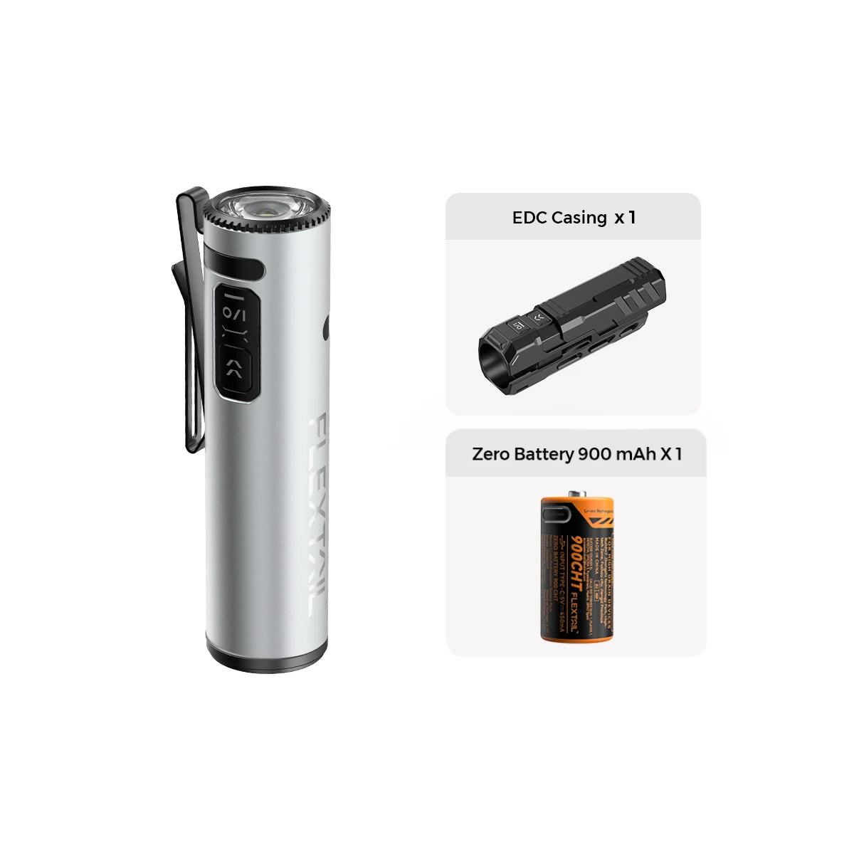 FLEXTAIL ZERO FLASHLIGHT - Тактическо фенерче с EDC калъф, до 1200 лумена, 7 режима на осветление, зареждане тип C, водоустойчивост IP67